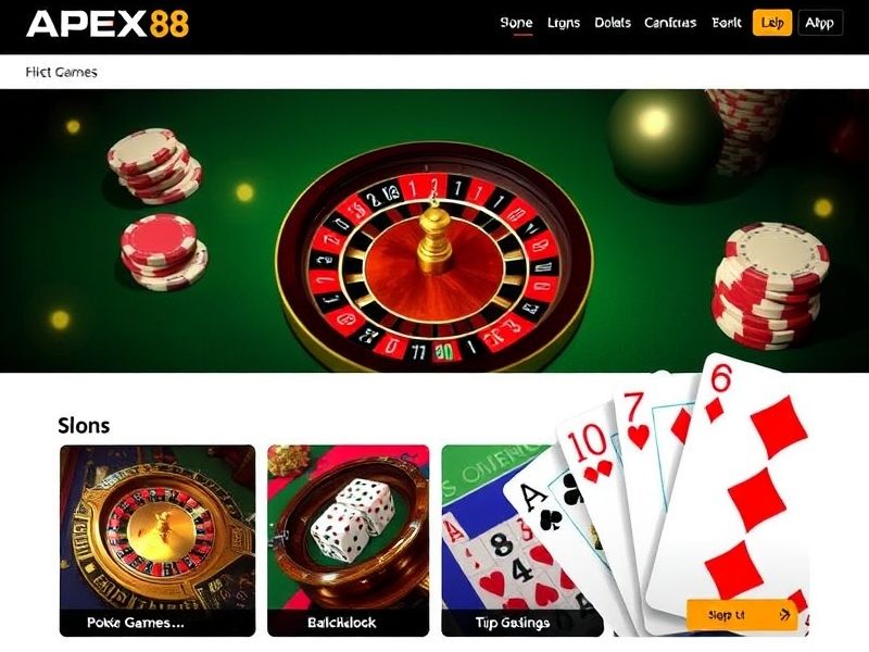 Experience the thrill of online gambling at apexgaming88.com. Discover top-rated casino games, live betting options, sports wagers, and exclusive promotions. Trusted by players worldwide for secure and entertaining gaming experiences.